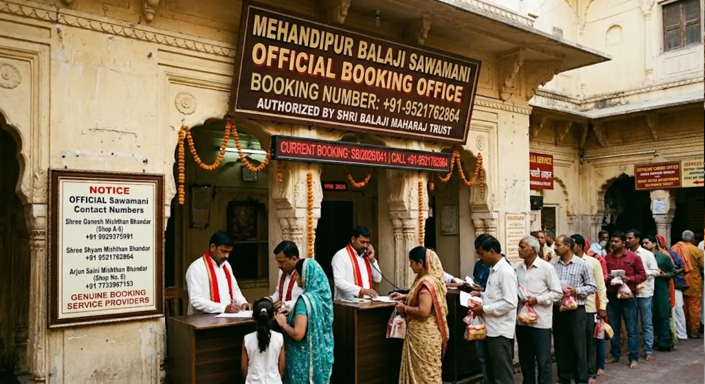 Mehandipur Balaji Sawamani Booking Number