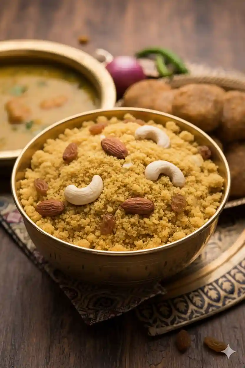 Churma Puri Sabji Sawamani at Mehandipur Balaji Temple